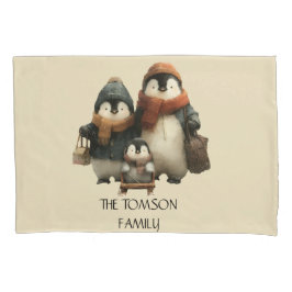 Winter Penguin Family Personalized Design