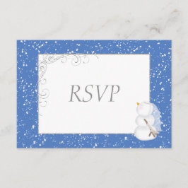 Winter Snowman Bride & Groom Wedding RSVP