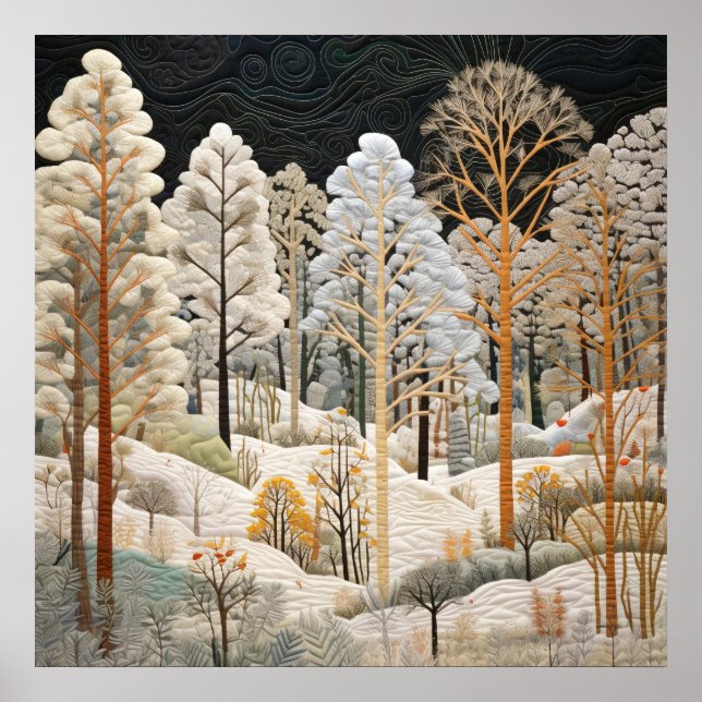 Winter Snowy Quilt Poster (Frente)
