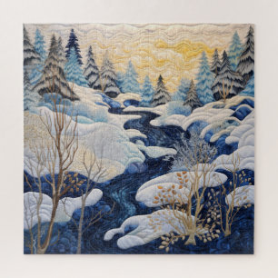 Winter Snowy Quilt Quebra-cabeça
