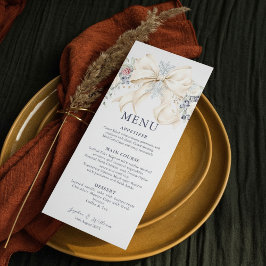 Winter Wedding Menu – Cream, Bow & Floral