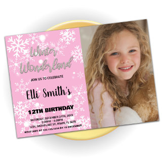 Winter Wonderland Birthday - Convites com Foto
