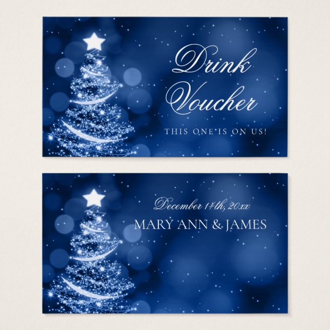 Winter Wonderland Christmas Wedink Drink Voucher (Frente & Verso)