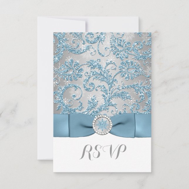 Winter Wonderland, Convite Crystal Buckle 3 - RSVP (Frente)