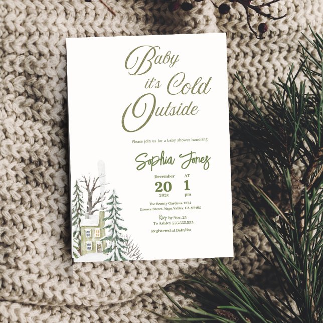 Winter Wonderland Convite para Chá de fraldas (Criador carregado)