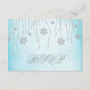Winter Wonderland Diamond Snowflakes RSVP Card