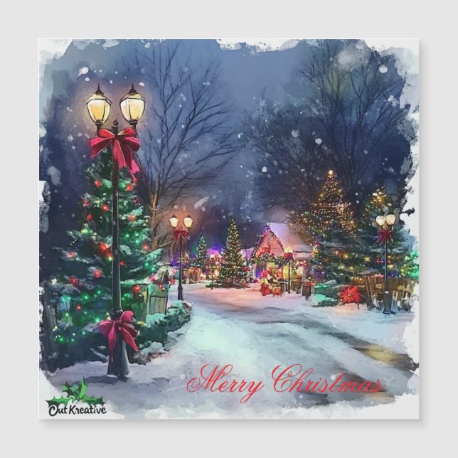 Winter Wonderland Magnetic Christmas Card (Frente)