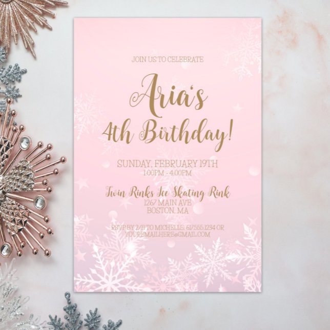 Winter Wonderland Snowflake Aniversário Convite (Winter Wonderland Birthday Party Invitation, Winter Onederland, Snowflake Invite, Girl Birthday)