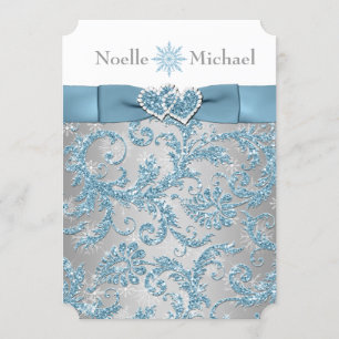 Winter Wonderland Uniu Hearts Convite de casamento