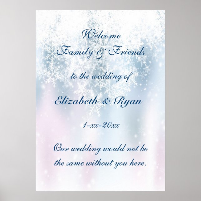 Winter Wonderland, Weding, Welcome Poster (Frente)
