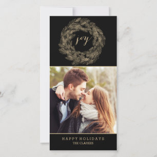 WINTER WREATH JOY CARTÃO DE FÉRIAS NA MODA