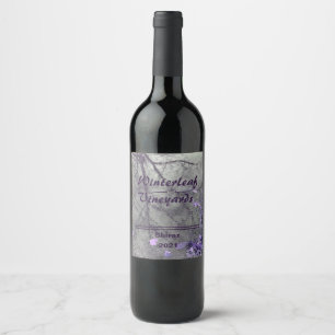 "Winterleaf" Lavanda Fundo, Conjunto de 6 Etiqueta