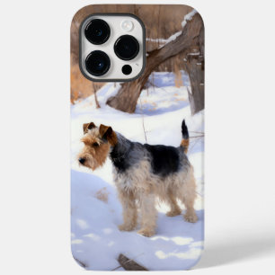 Wire Fox Terrier Deixe Nevar Natal