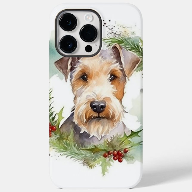 Wirefox Terrier Wreath de Natal Festivo Pup (Verso)