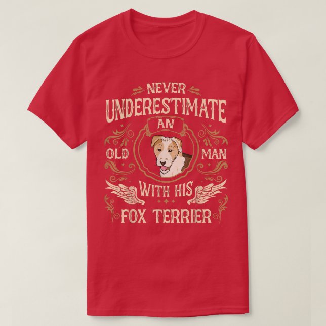Wirehaired Fox Terrier dog Old Man T-Shirt (Frente do Design)