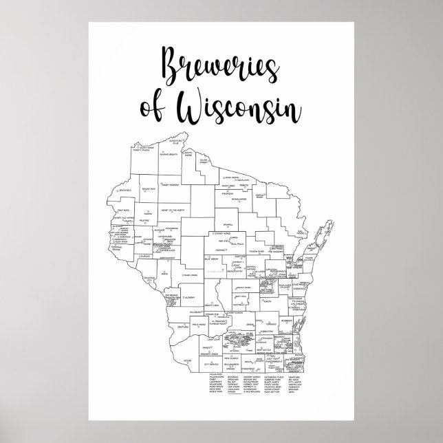 Wisconsin Brewery Themed Poster (Frente)