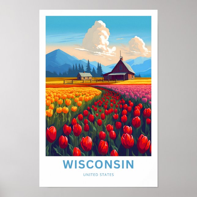 Wisconsin Estados Unidos Viagem Impressão (Frente)