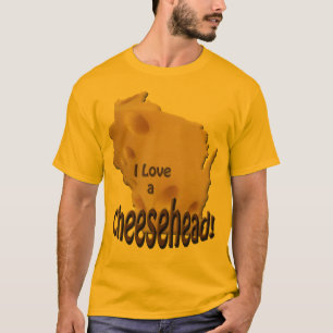 Wisconsin Love a Cheesehead Mens camiseta Dourada