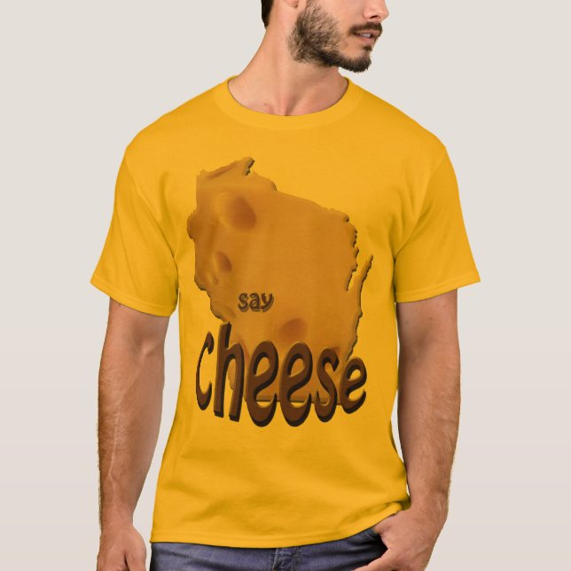 Wisconsin Say Cheese Mens T-shirt Dourada (Frente)