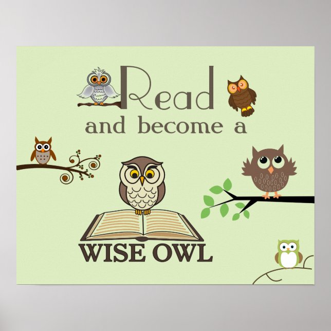 Wise Owls Literacy Poster (Frente)
