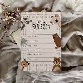 Wishes for Baby Woodland Animal Shower Keepsake