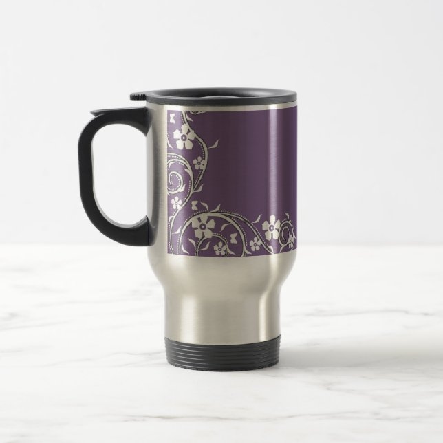 Wisteria Floral Swirls Caneca de viagem (Esquerda)