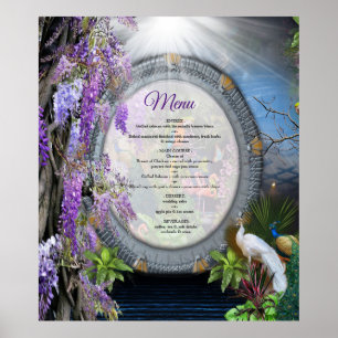 Wisteria & Large bird Dreamscape Theme Poster