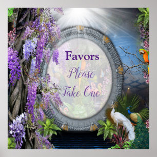 Wisteria & Large bird, Dreamscape Themes Poster