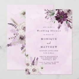 Wisteria Lavanda White Rose Chá de casamento Invit