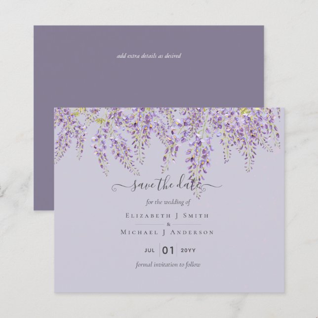 Wisteria Salve Datas Dusty Purple WedGET (Frente/Verso)