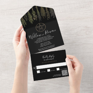 Witan Pagan Black All in One Convite de casamento