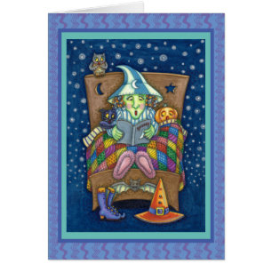 WITCH DIZENDO HISTÓRIAS DE BEDTIME SPOOKY CARTÃO D