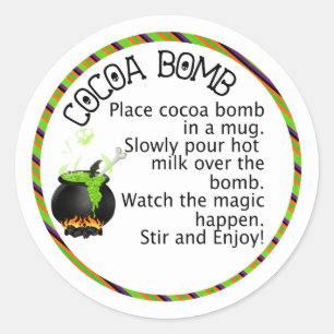 WITCHES CAULDRON HALLOWEEN Etiquetas de bombas de 