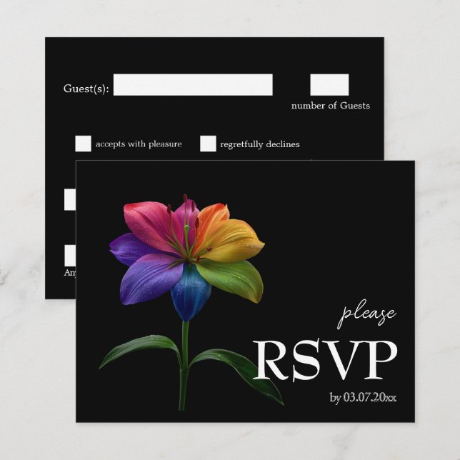 🌈 With Dietary choice RSVP Technicolor Love  (Frente/Verso)