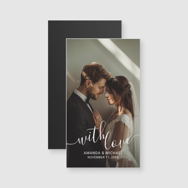 'With Love' Custom Photo Wedding Favor (Frente/Verso)