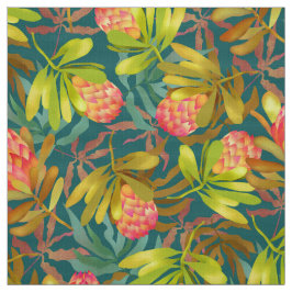 Wlid Flowers Protea Tecido Teal