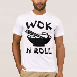 WOK N ROLL China comida Camisas Engraçadas