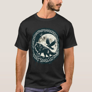 Wolf E Raven Celtic T-Shirt