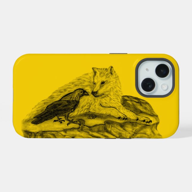 Wolf e Raven design preto e amarelo (Verso Horizontal)
