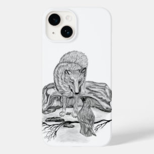 Wolf e Raven design preto e branco