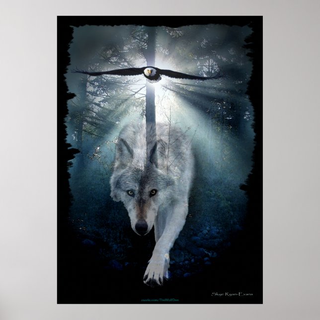 Wolf & Eagle Wildlife Poster (Frente)