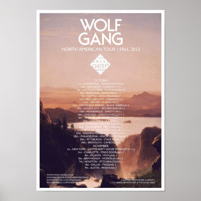 Wolf Gang American Tour Poster (Frente)