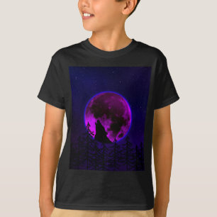 WOLF HOWLING MOON MAGENTA T-Shirt