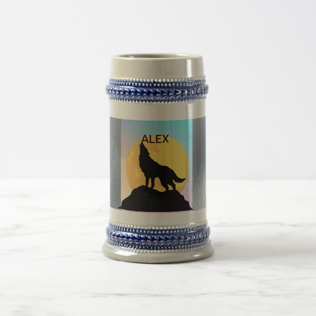 Wolf Howling na caneca de cerveja da Lua (Centro)