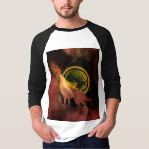 WOLF HOWLING NA GALÁXIA DA LUA ESPACIAL T-Shirt