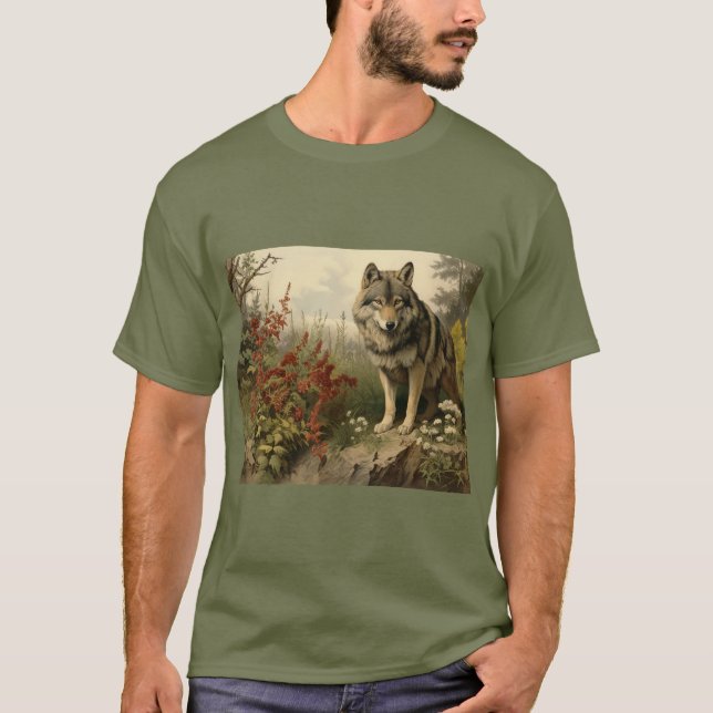 Wolf In Glen Men's T-Shirt (Frente)