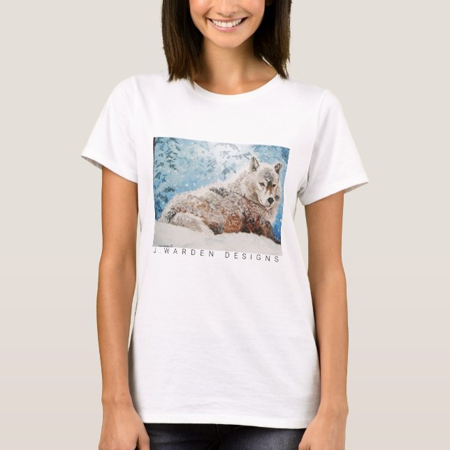 Wolf In Snow T-Shirt Women (Frente)