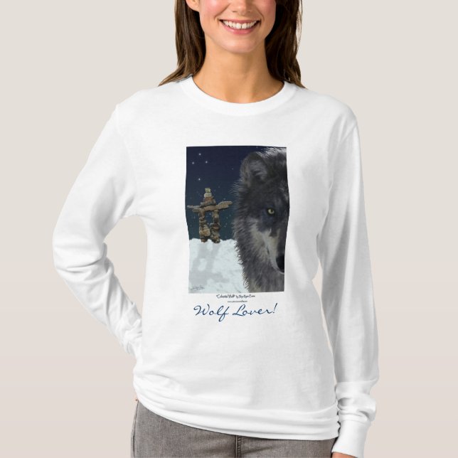 WOLF LOVER~ Cinza Wolf Hoodie & Tops (Frente)