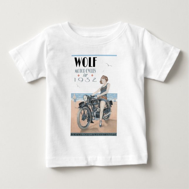 Wolf Motorcycle Baby T-Shirt (Frente)