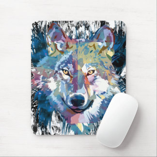 Wolf Mousepad Colorful Wolf Polygon